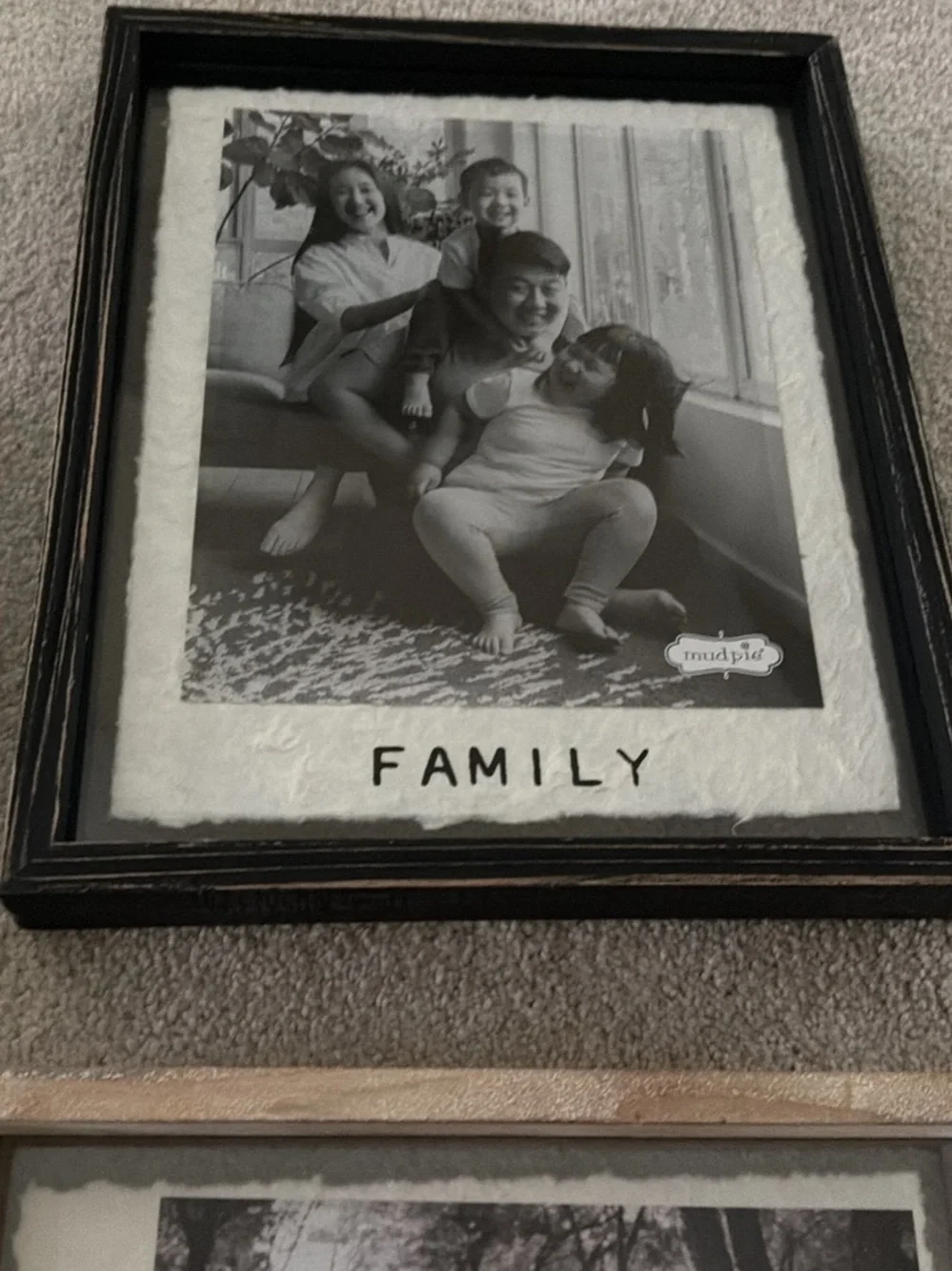 Mud Pie Black Wood Wall Frame - Classic Family Accent